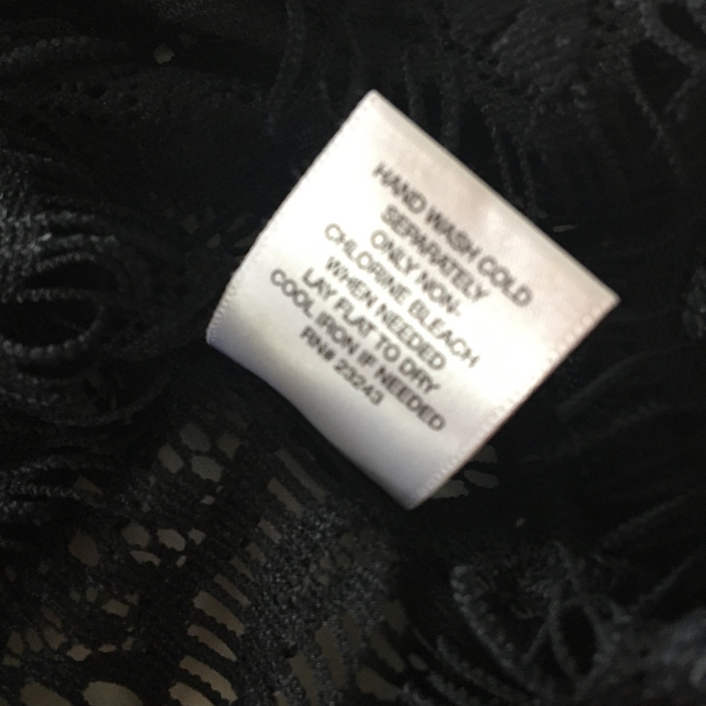 NY & Co Black Lace, Fringe Blouse Sz Small/Black - Picture 9 of 13